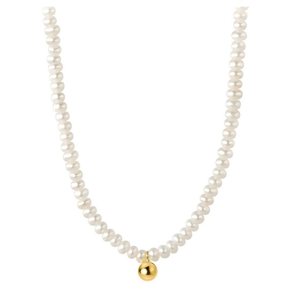 The Unbranded Brand Jewelry - 18K Gold Plated Womens Elegant Pearl Necklace w/ Gold Accent Gift Birthday Anniv